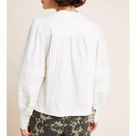 NWT Anthropologie Delilah Pleated Lace Peasant Blouse - Picture 3 of 13